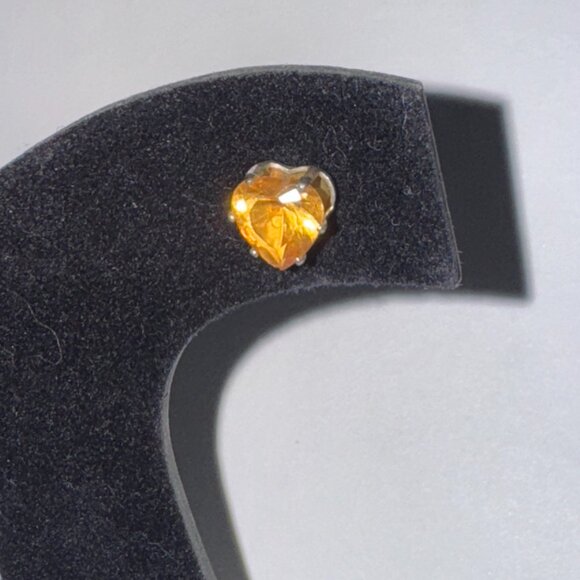 Clear 8.47mm Sterling Silver Heart Post Earrings - Picture 8 of 16